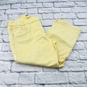 Chicos Platinum Denim Women Size 25 Yellow Cropped Pants Spring Summer Casual